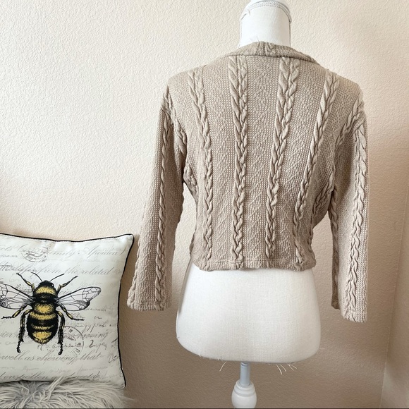 3/30 rib knit crop top sweater medium - Picture 4 of 6